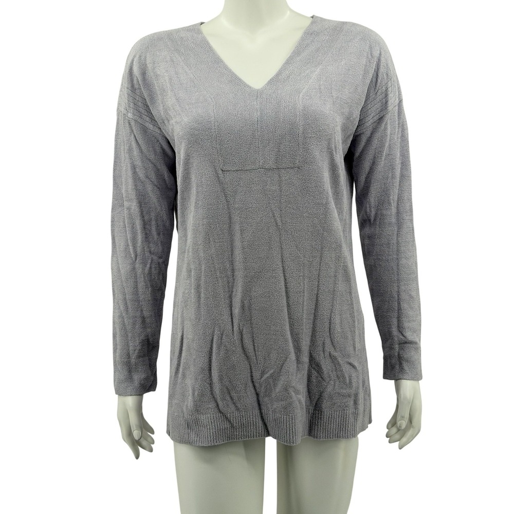 Barefoot Dreams Sweater‎ Womens Small Purple CozyChic V-Neck Knit Soft Lounge
